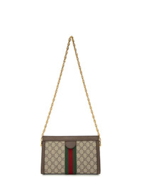 Sac bandoulière en toile imprimé marron clair Gucci