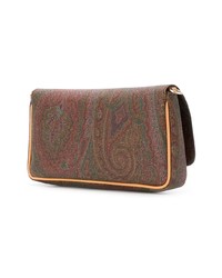 Sac bandoulière en toile imprimé marron Etro