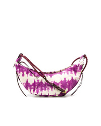 Sac bandoulière en toile imprimé tie-dye pourpre