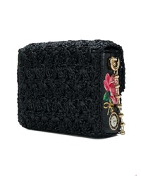 Sac bandoulière en toile orné noir Dolce & Gabbana