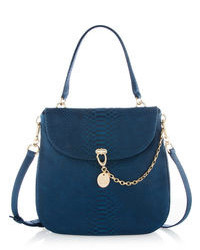 Sac bandoulière imprimé serpent bleu canard