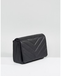 Sac bandoulière matelassé noir Asos