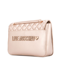 Sac bandoulière matelassé rose Love Moschino