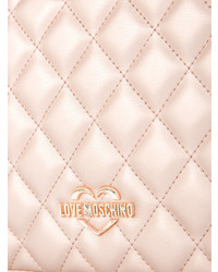 Sac bandoulière matelassé rose Love Moschino