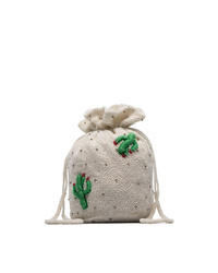 Sac bandoulière pailleté orné blanc