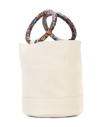 Sac bourse en cuir blanc Simon Miller