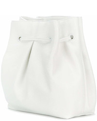 Sac bourse en cuir blanc Jil Sander Navy