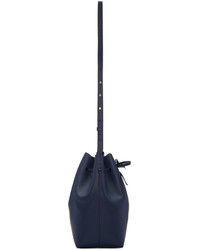 Sac bourse en cuir bleu marine Mansur Gavriel