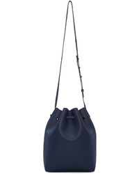 Sac bourse en cuir bleu marine Mansur Gavriel