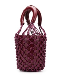 Sac bourse en cuir bordeaux Staud