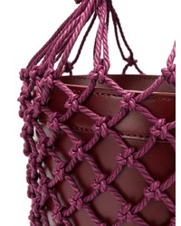 Sac bourse en cuir bordeaux Staud