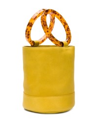 Sac bourse en cuir jaune Simon Miller