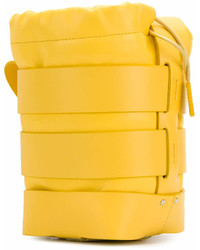 Sac bourse en cuir jaune Paco Rabanne