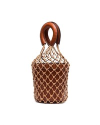 Sac bourse en cuir marron Staud