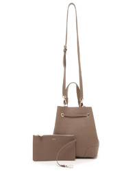 Sac bourse en cuir marron Furla