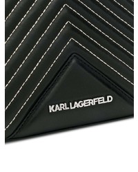 Sac bourse en cuir matelassé noir Karl Lagerfeld