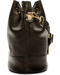 Sac bourse en cuir noir Versus