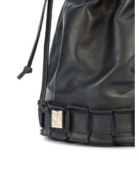 Sac bourse en cuir noir Tomasini