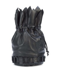 Sac bourse en cuir noir Tomasini