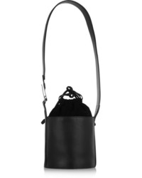 Sac bourse en cuir noir Victoria Beckham