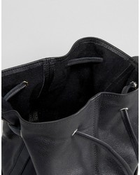 Sac bourse en cuir noir Park Lane