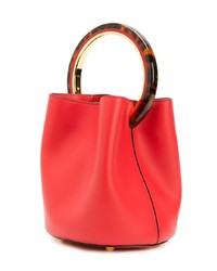 Sac bourse en cuir rouge Marni