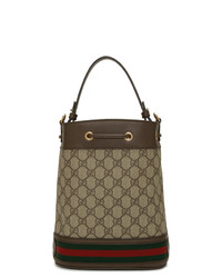 Sac bourse en toile imprimé marron Gucci