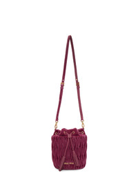 Sac bourse en velours fuchsia