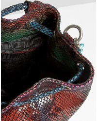 Sac bourse imprimé serpent pourpre foncé House of Holland