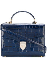 Sac en cuir bleu marine Aspinal of London