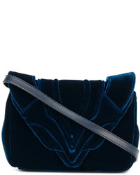 Sac en cuir bleu marine Elena Ghisellini