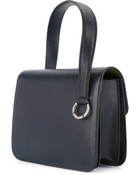 Sac en cuir bleu marine Jil Sander