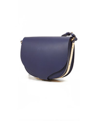 Sac en cuir bleu marine Sophie Hulme