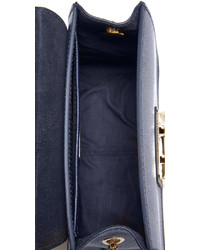 Sac en cuir bleu marine Furla