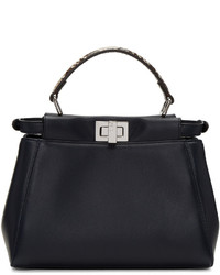 Sac en cuir bleu marine Fendi