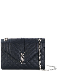 Sac en cuir bleu marine Saint Laurent