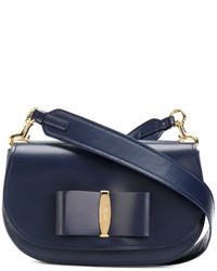 Sac en cuir bleu marine Salvatore Ferragamo