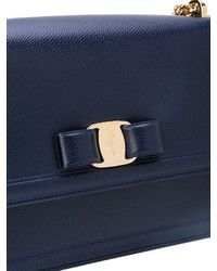 Sac en cuir bleu marine Salvatore Ferragamo