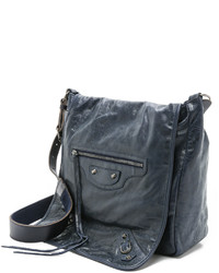 Sac en cuir bleu marine Balenciaga