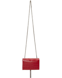 Sac en cuir bordeaux Saint Laurent