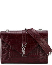 Sac en cuir bordeaux Saint Laurent