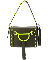 Sac en cuir brodé olive Borbonese