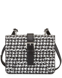 Sac en cuir en pied-de-poule noir