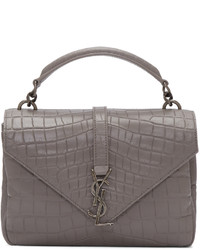 Sac en cuir gris foncé Saint Laurent