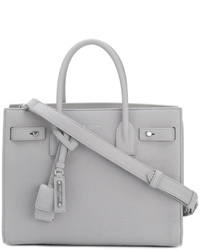 Sac en cuir gris Saint Laurent