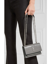 Sac en cuir gris Saint Laurent