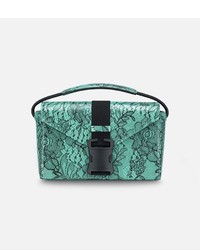 Sac en cuir imprimé bleu canard