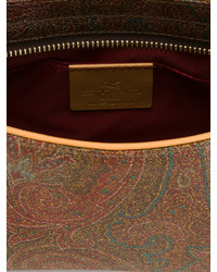 Sac en cuir imprimé marron Etro