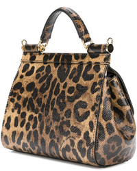 Sac en cuir marron foncé Dolce & Gabbana