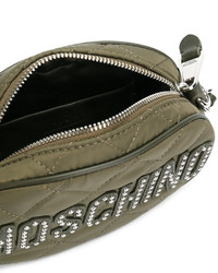 Sac en cuir matelassé olive Moschino